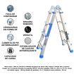 Escalera 4.14m Aluminio Telescopica Multifuncion Multiuso Aluminio Plegable Tijera L4