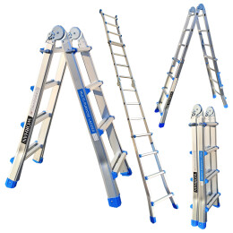 4,14 m Ladder Foldable Telescopic Extendable  Multipurpose Aluminium L4