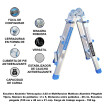 Escalera 3.02m Aluminio Telescopica Multifuncion Multiuso Aluminio Plegable Tijera L3