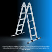 5.55m Ladder Foldable Extendable with Stabilizer Multipurpose Aluminium LG5.5