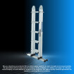 5.55m Ladder Foldable Extendable with Stabilizer Multipurpose Aluminium LG5.5