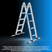 5.55m  Aluminium Teleskopleiter Klappleiter Anlegeleiter Ausziehbare Trittleiter mit Stabilisatorstange LG5.5