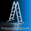 Echelle 5.55m Aluminium Pliable Extensible avec Stabilisateur Escabeau Aluminium LG5.5