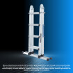 4.10m Ladder Foldable Extendable with Stabilizer Stepladder Aluminium LG4