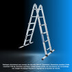 Echelle 4.10m Aluminium Pliable Extensible avec Stabilisateur Escabeau Aluminium LG4