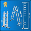 4.10m Ladder Foldable Extendable with Stabilizer Stepladder Aluminium LG4