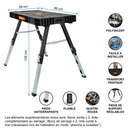 WORHAN®  Établi Multifonction 5 en 1