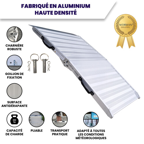 Heavy duty foldable ramp 145cm Motorbike Wheelchair (400kg) HR145