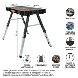 WORHAN® Tavolo da lavoro multifunzione 5 in 1 WM501V