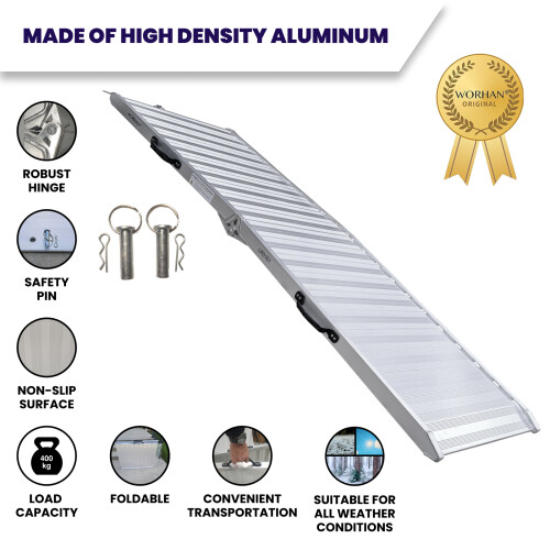 Heavy duty foldable ramp 245cm Motorbike Wheelchair (400kg)  HR245