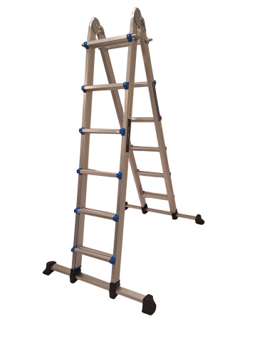 Echelle 6.32m Aluminium Pliable Extensible avec Stabilisateur Escabeau Aluminium LG6