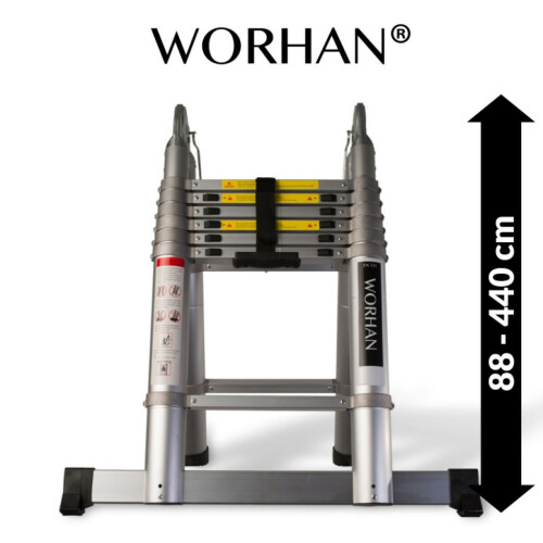 Teleskop Klappleiter mit Aluminiumringen 4.4m (AK4.4)