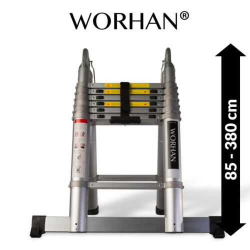 Teleskop Klappleiter mit Aluminiumringen 3.8m (AK3.8)