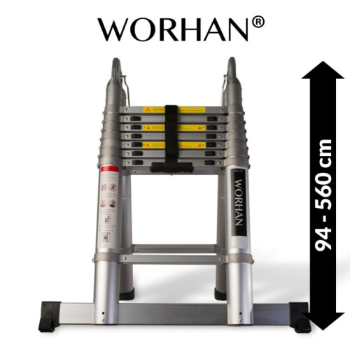 Scala Telescopica Pieghevole Con Anelli in Alluminio 5.6m (AK5.6)