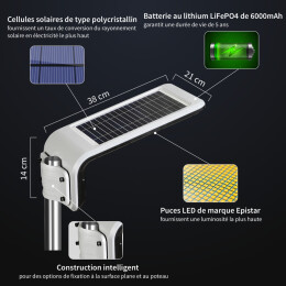 WORHAN®  Lampe solaire - LS10N